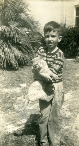 1947 Jimmy & his cat Cyclone.jpg
